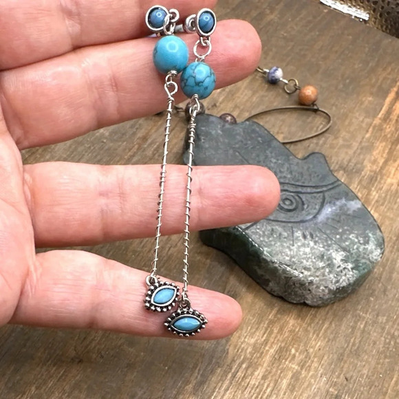 Alquimia by Ady Turquoise and Silver Earrings - Picture 2 of 6
